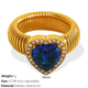 JZ50 8# cobalt blue zirconium gold ring Picture7